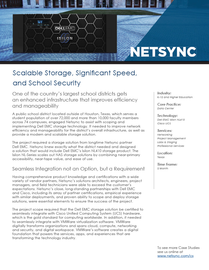 Scalable Storage, Significant Speed, and School Security