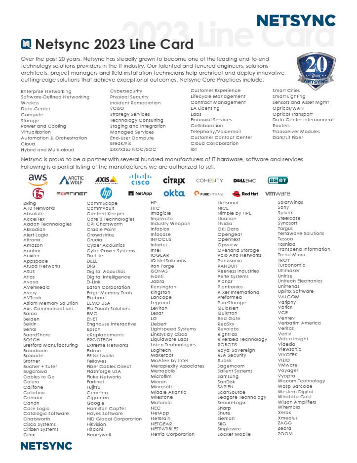 Netsync 2025 Linecard