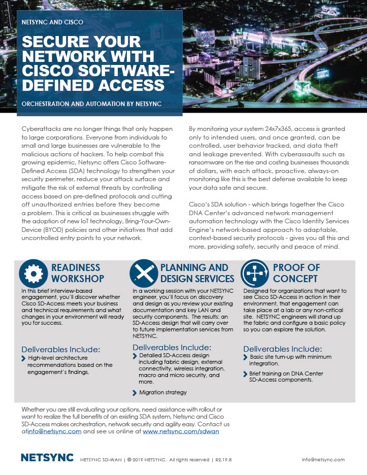 Netsync Software Defined Access Collateral